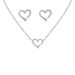 Micro Paved Full Diamond Super Shiny Hollow Bracelet Necklace Earrings Three-Piece Fashion Versatile Heart Jewelry Set_voghion.com