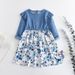 Mother & Kids Fashion parent-child outfit ruffled long-sleeved mother and daughter series dress autumn new flower print patchwork skirt_voghion.com