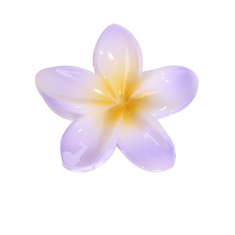 Candy-geverfde Plumeria-klauwclip - Zomerstrandvakantiestijl - Extra volume opgestoken haaienclip voor dik haar_voghion.com