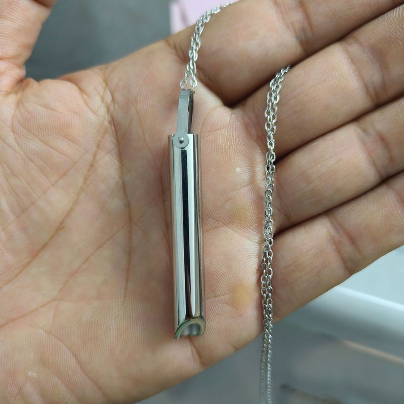 Stainless Steel Jewelry, Mindfulness Adjustment Breathing Cylinder Pendant, Meditation Stress Reducing Necklace, Male_voghion.com