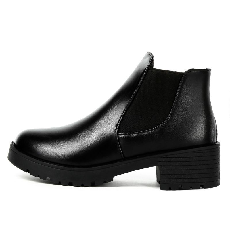 Martin Women s Autumn Winter New Coarse Heeled Round Head Short Boots_voghion.com