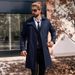 Men's Double Breasted Trench Coat Long Slim Fit Casual Overcoat Polyester Classic Blue Coat For Autumn Spring_voghion.com