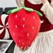 Cuscino di peluche realistico a forma di fragola - Cuscino morbido a forma di frutta per bambini/letto/divano (regalo carino e coccolabile per bambine)_voghion.com