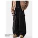 Corduroy Cargo Pants With Fleece Lining – High Waist, 65% Polyester, Drawstring Closure, Black/Khaki, S-XXL (Unisex Winter)_voghion.com