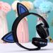 Foldable Cute Cartoon Cat Ear Shape Wireless Headphone Stereo Sport Headset_voghion.com