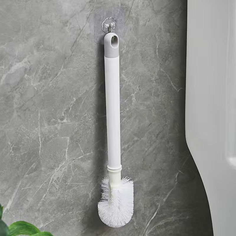 Household No Dead Angle Soft Bristle Long Handle Bathroom Wall-Mounted Toilet Cleaning Brush_voghion.com
