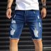Herrenbekleidung Herren Five Point Denim Casual Short Ripped Slim Sommershorts_voghion.com