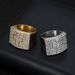 Neuer Herrenring aus 316er Edelstahl/Titanstahl, vergoldet, mit Diamanten besetzt, Kreuz, Hip-Hop_voghion.com