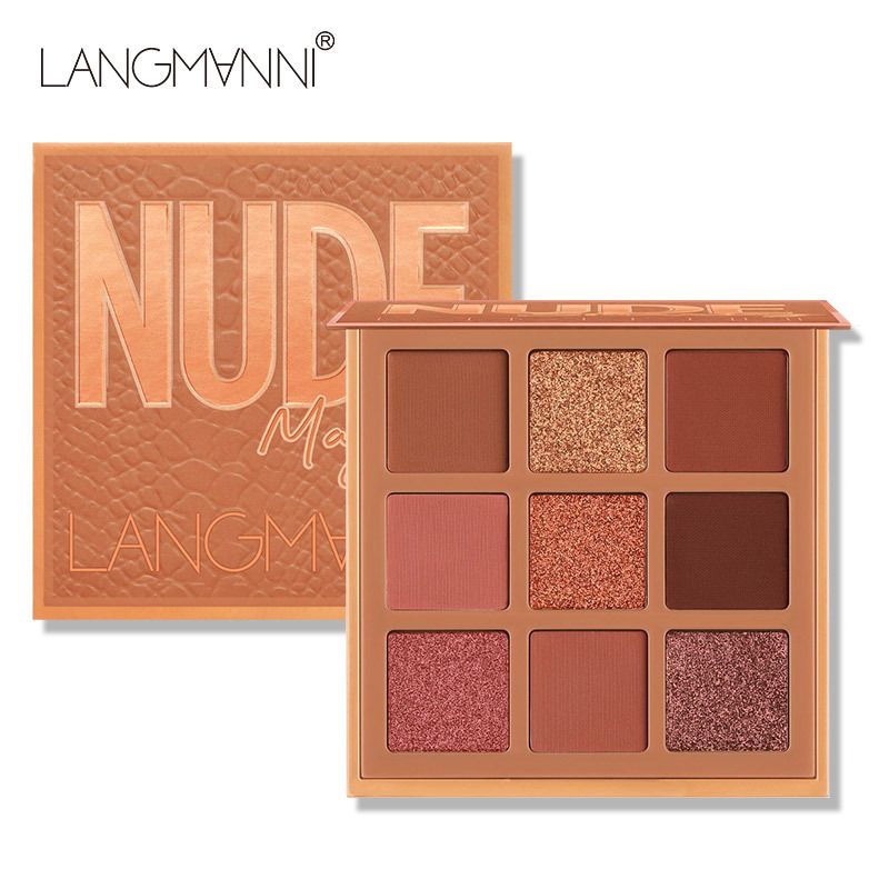 Langmanni Huda 9 Palace Eye Shadow Disc Pearlescent Matte Lasting Non Flying Powder_voghion.com