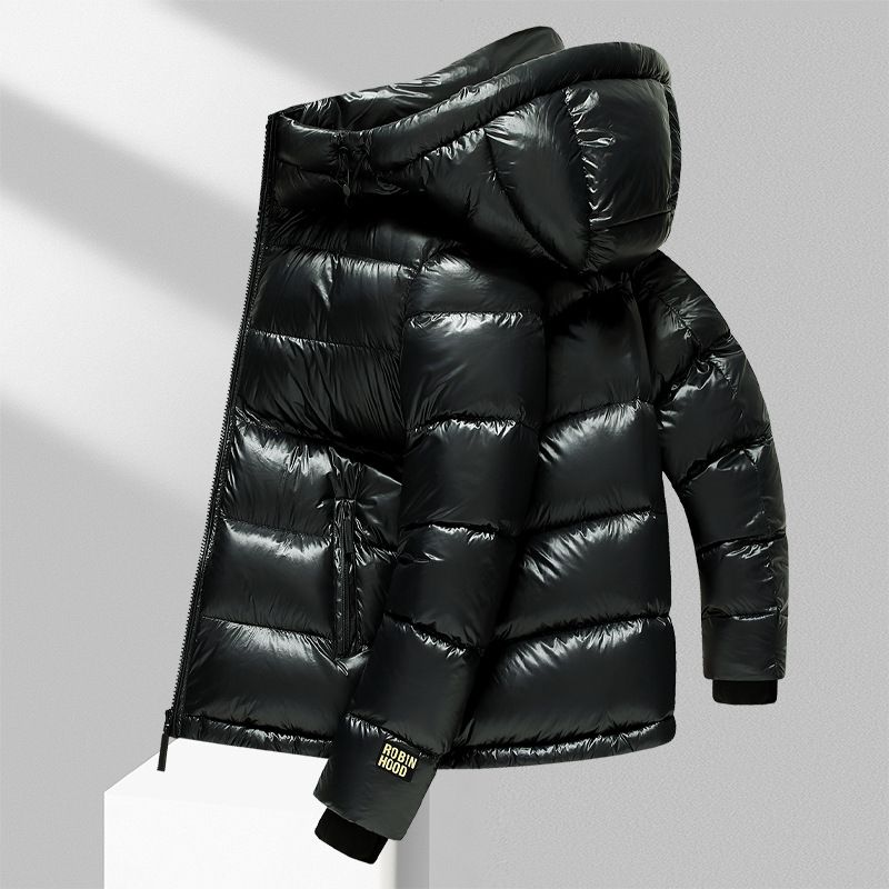 ​​Premium-Daunenjacke mit Graphen-Infusion – 750 FP Wintermantel aus weißen Entenfedern, Slim Fit Unisex-Thermoparka (Schwarz/Gold, S-XXXL)​​_voghion.com