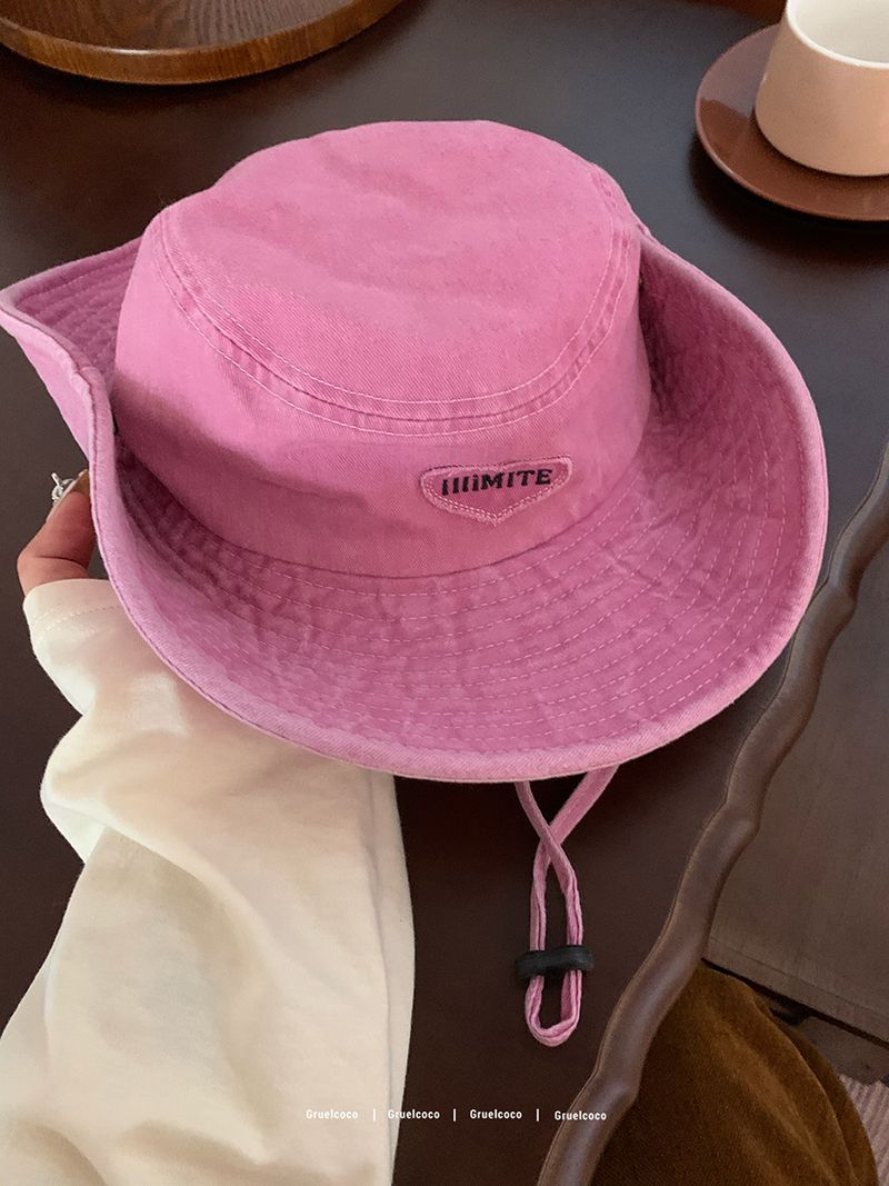 2024 neue Japanische Rosa Liebe Bergsteigen Hut frauen Frühling und Sommer Neue Outdoor Wandern Sonnenschutz Hut Cowboy Hut becken Hut_voghion.com