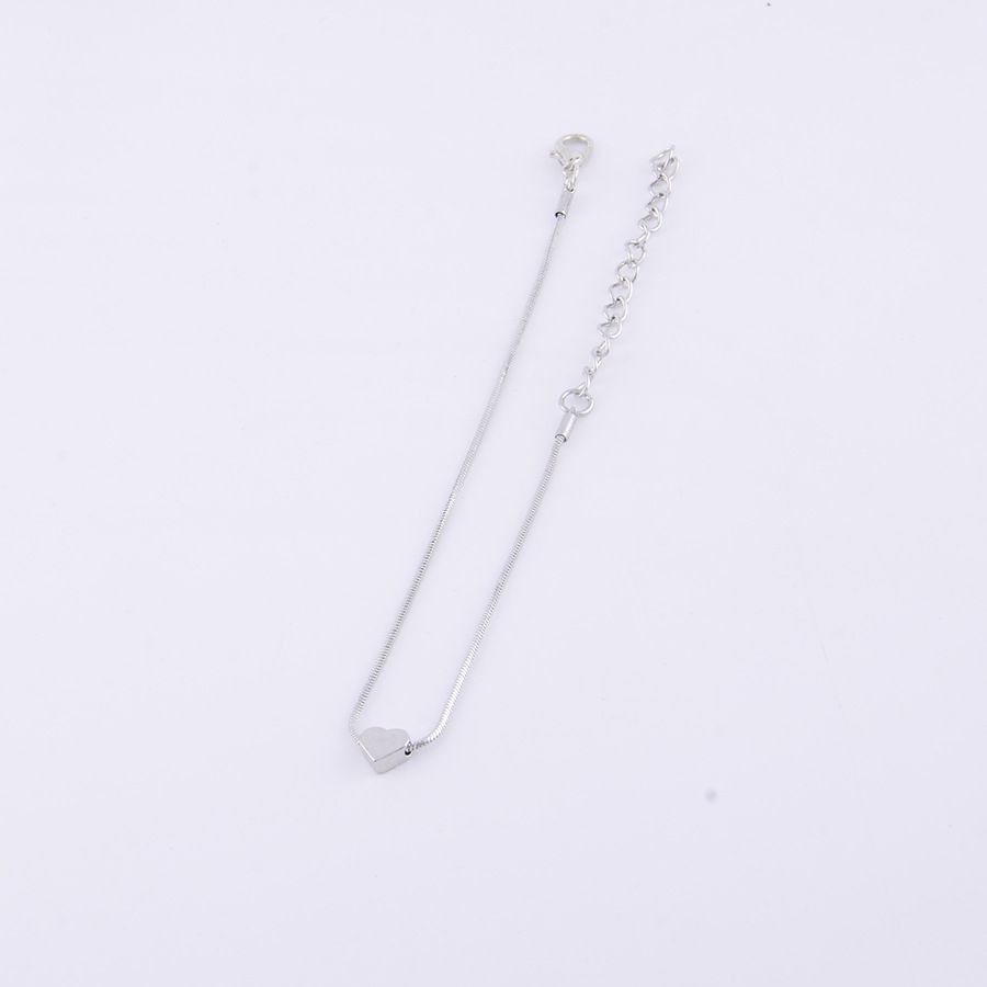 Eenvoudige, schattige mini-enkelband, veelzijdige persoonlijkheid, slangenbotketting, gladde driedimensionale hartvormige voetsieraden_voghion.com