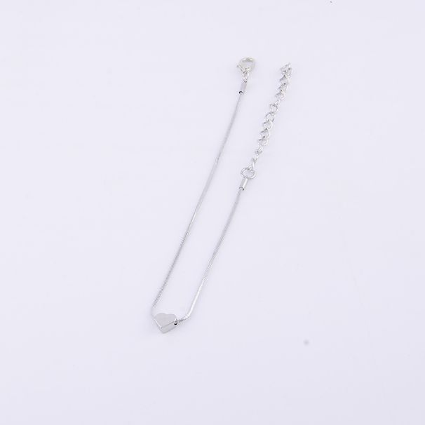 Eenvoudige, schattige mini-enkelband, veelzijdige persoonlijkheid, slangenbotketting, gladde driedimensionale hartvormige voetsieraden_voghion.com