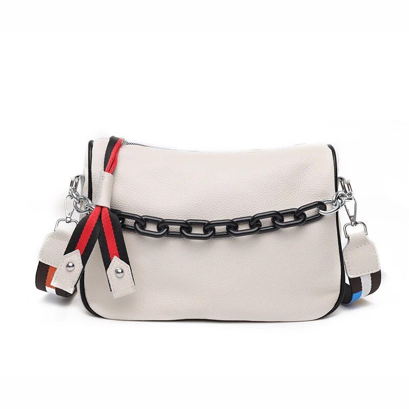 Genuine Leather Crossbody Bags Women Famous Brand Female Shoulder Bag Fashion Wide Shoulder Strap Soft Small Women Bag Bolsa sac_voghion.com