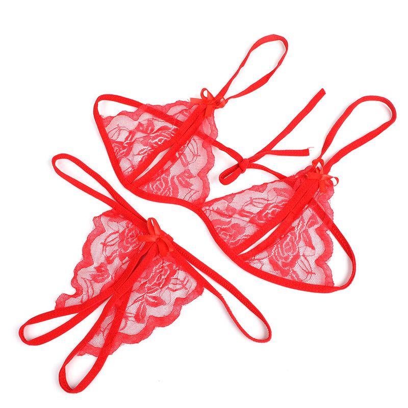 Sexy Women's Pamas Lingerie Hot Erotic Lingerie Transparent Open Milk Lace Sexy Underwear Bra Pants Exotic_voghion.com