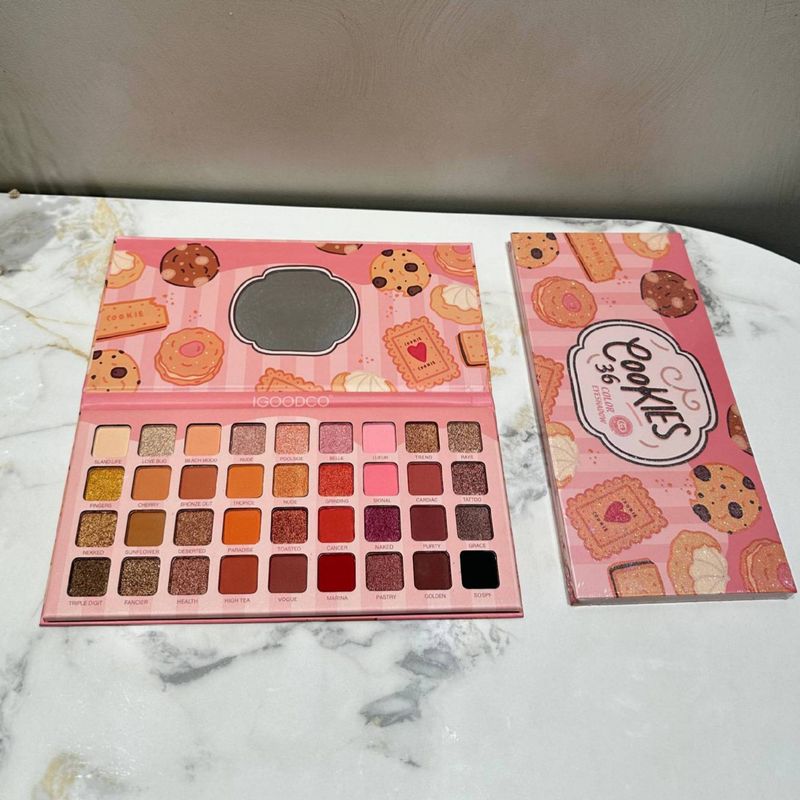 Lidschatten Neue 36 Farben Donut Cookie Muster Lidschatten-Palette Matte Perlglanz Make-Up-Palette Export_voghion.com