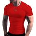 Heren ronde hals casual muscle T-shirt korte mouw effen gym T-shirt slim fit lichtgewicht T-shirts_voghion.com
