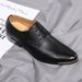 Suitable For All Seasons 2025 Spring Korean Style British Brogue Business Formal Large Size Men's Leather Shoes_voghion.com