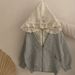 Adorable Hooded Cardigan & Sweatpants Set For Girls – Soft Cotton Blend (Gray, 90-130cm Height)_voghion.com