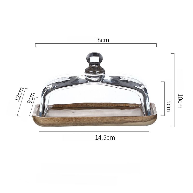 Caja de madera para guardar mantequilla y queso con tapa de vidrio, organizador de refrigerios y herramientas para hornear_voghion.com