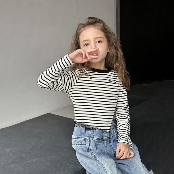 Lasteriided Tüdrukute pikkade varrukatega T-särk Kevadine Uus Laste alumine ülaosa Vanem Lastemood Kuum tüdruk_voghion.com