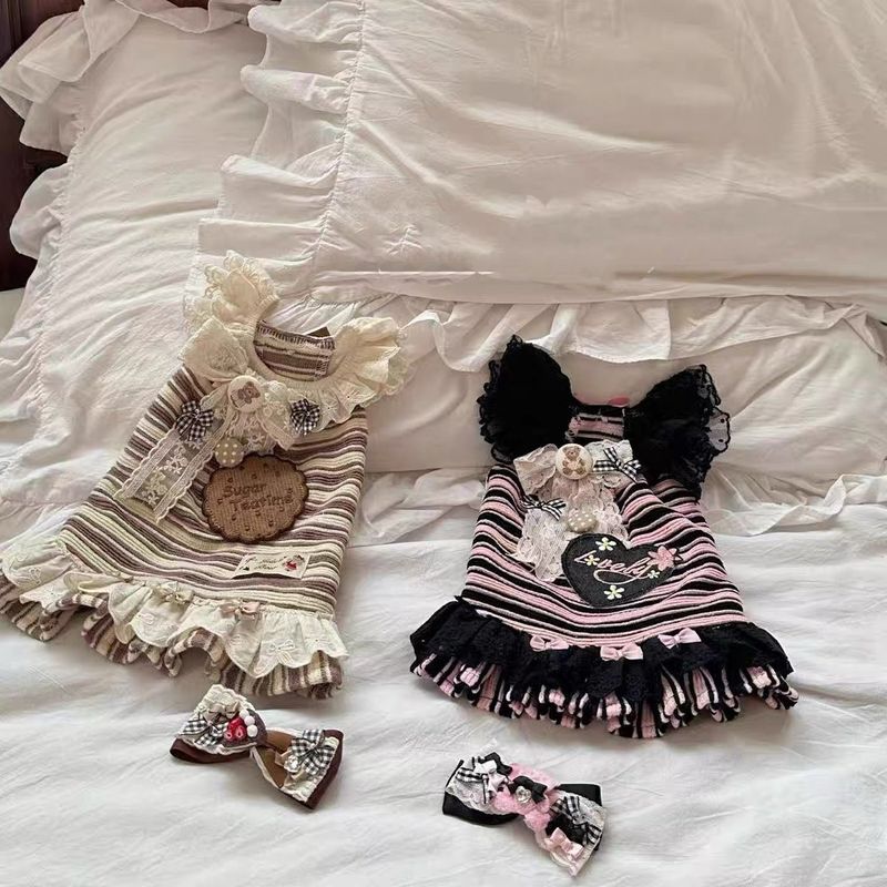 Teddy Mesh Strik Prinsessenjurk Lente Stijl Leuke Hondenkleding Voor Huisdieren Chihuahua Kleine Honden Bichon Frise Pomeriaan_voghion.com