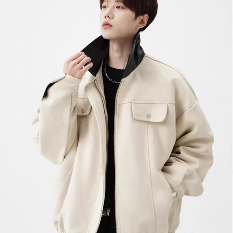 Design A Collar Jacket For Spring And Autumn New Trendy Brand, Cool And Loose Top, Pilot Jacket_voghion.com