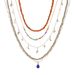 New Bohemian style pearl multi-layer colorful rice collarbone chain color blocked bead stacking necklace_voghion.com