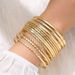 Unique Exaggerated Wide Bracelet Gold Polished Irregular Bangles Bracelets Multi-Piece Set_voghion.com