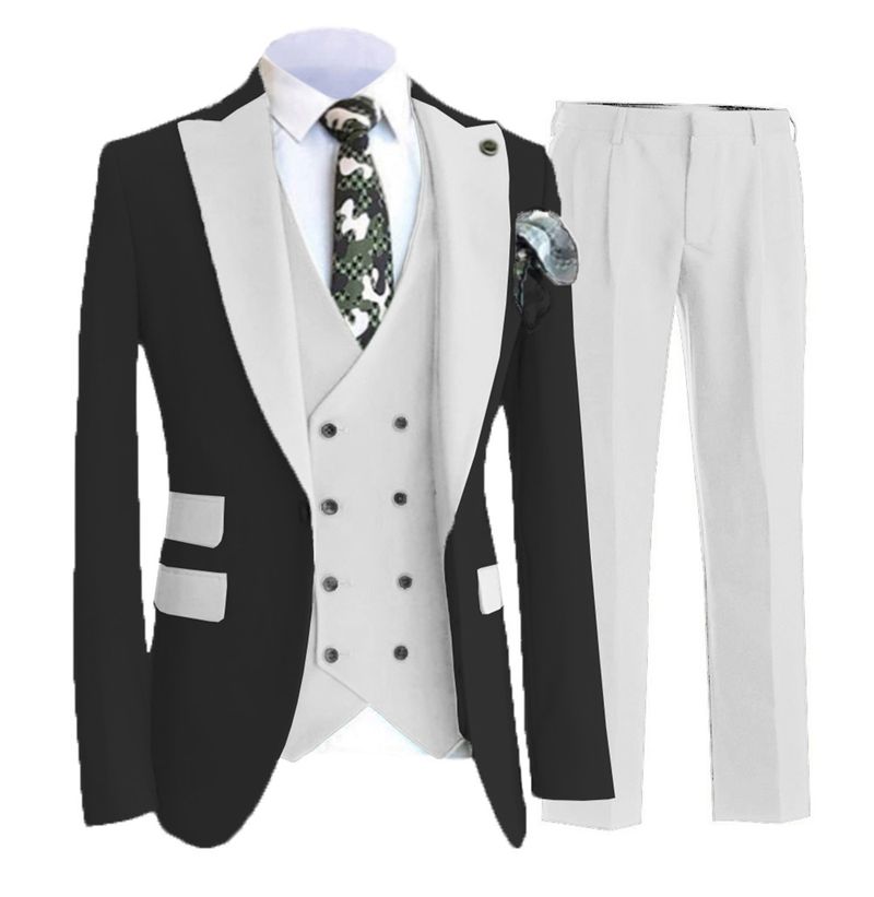 Man's clothing Hair men's suit bridegroom wedding dress stage young host singer performance suit best man dress_voghion.com