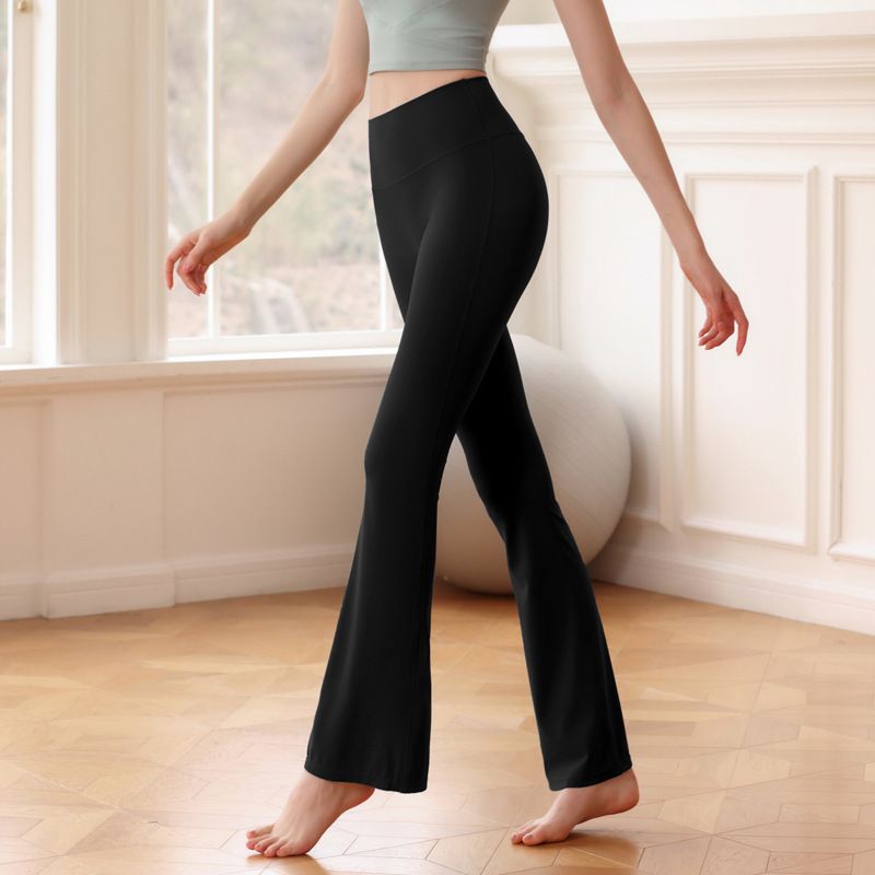 New High-Waisted Elegant Slimming Spor Hip-Lifting Tummy-Control Pilates Leggings Fashionable Slightly Flared Yoga_voghion.com