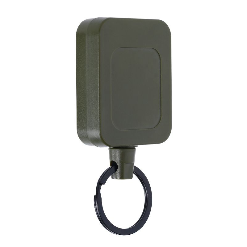 Portachiavi retrattile automatico con fibbia quadrata nera, semplice, anti-smarrimento e anti-furto, facile da tirare, da uomo_voghion.com