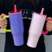 Thermoses New 40oz Double Layer Ice Cup Leak Proof Foldable Straw Cover Portable Direct Drinking Mouth Car Cup_voghion.com