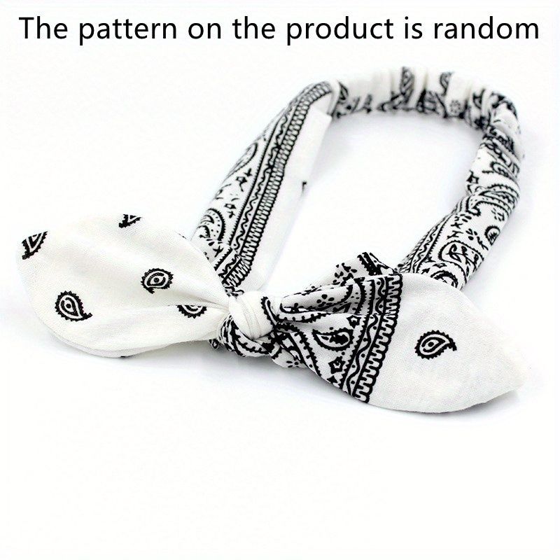 Paisley Print Boho Head Band Měkké čelenky Vintage Bowknot Gumičky do vlasů Vlasové doplňky_voghion.com
