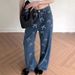 Trendy American Sweet & Spicy Style Bow Print Loose Fit Jeans – Streetwear Casual Straight Leg Pants For Women_voghion.com