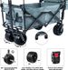 Collapsible Wagon Heavy Duty Folding Wagon Cart With Removable Canopy, 4" Wide Large All Terrain Wheels, Brake, Adjustable Handles,Cooler Bag Utility Carts For Outdoor Garden Beach_voghion.com