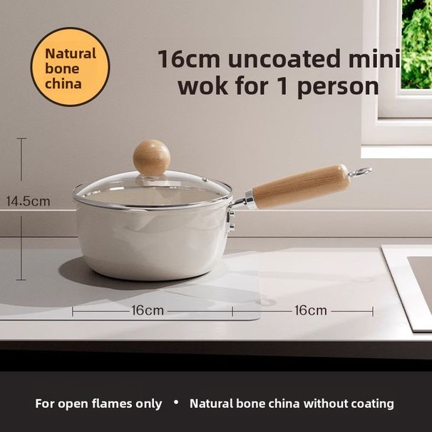 Household Bone China Non-stick Baby Food Hot Single Serving Small Soup Milk Boiling Noodle Pot_voghion.com