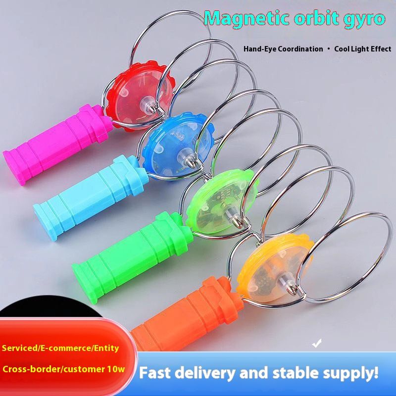 Lichtgevende vliegende baan Magische handbediende Yoyo-bal Kleurrijke magnetische draaiende gyroscoop_voghion.com