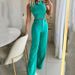 Autumn Women's Fashion Suit Set - Elegant Casual Polyester Pantsuit With Button Details In Black, Green, Sky Blue - S-XXL Size For Office & Daily Wear_voghion.com