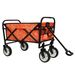 Minimeetall Colorful Collapsible Foldable Wagon Cart With Strapping System, Beach Wagon ,Utility Wagon Grocery Cart Camping Shopping Sports Gardeing Fishing Supports 225lbs,orange Leaf_voghion.com