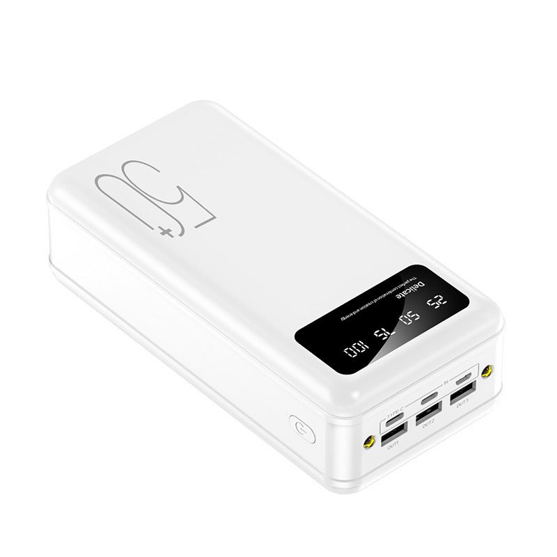 Batterie externe solaire 50 000 mAh avec charge rapide PD, 3 ports USB, logo personnalisé – Chargeur portable d'extérieur pour camping, voyage et secours_voghion.com