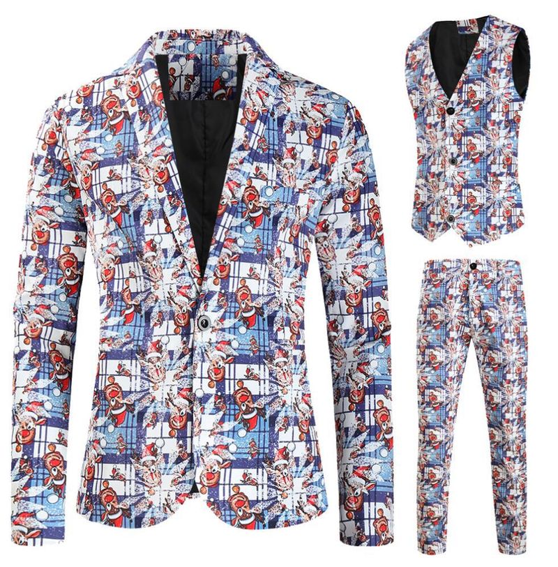 autumn and winter new casual 3D printed suits, vests, trousers suits, 3-piece set 3TZ-XMK_voghion.com