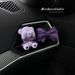 Clip para salida de aire de perfume con lazo de osito morado, fragancia duradera, accesorios de alta gama para el interior del coche._voghion.com