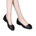 Scarpe basse singole da donna, suola morbida antiscivolo, comode, tacco spesso, scarpe piccole in pelle, scarpe da mamma alla moda da donna con testa rotonda_voghion.com