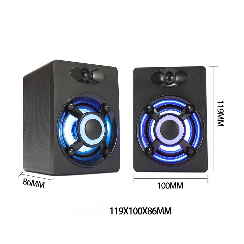 Wired USB Speaker Computer Audio Luminous Computer Home Desktop Desktop Subwoofer_voghion.com