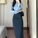 2025 Spring New Women's Fashion High-End Commuting Professional Shirt And Skirt Fashionable Elegant Niche Two-Piece Set_voghion.com