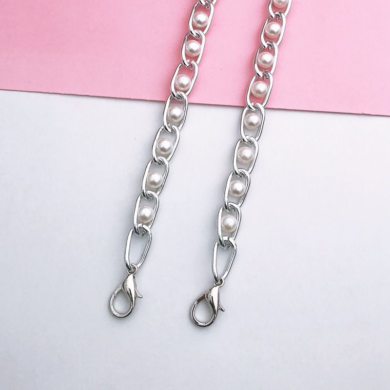 Custodia diagonale per cellulare con custodia in metallo per ragazza, cordino, fibbia a moschettone appesa, tracolla a catena dorata da 110 cm_voghion.com