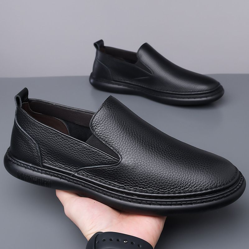 Top Layer Cowhide 2025 Spring New Slip-On Soft Sole Casual Breathable Versatile Genuine Leather Loafers For Men_voghion.com