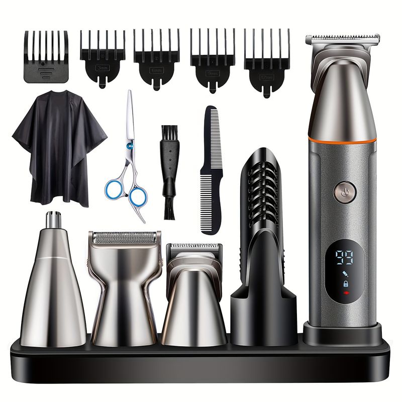 Beard Trimmer for Men Multifunctional Hair Trimmer Mens Electric Clipper Suitable for Mustache Body Nose Ear Facial Trimmers Rechargeable Hair_voghion.com