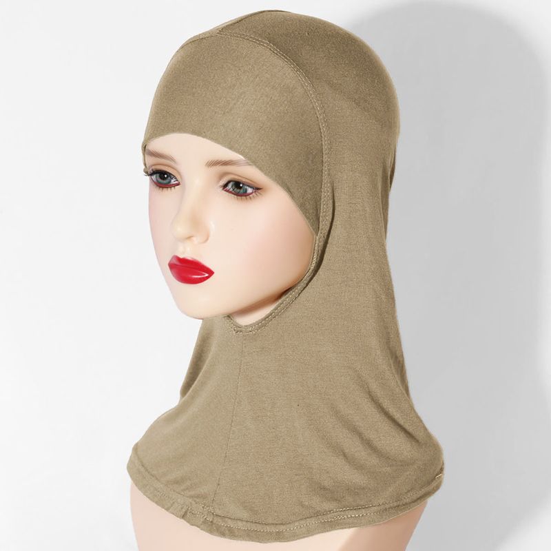 Women's Clothing  Multi Color Breathable Neck Protection High Elastic Bottoming Hat Hijab Scarf Pullover Headscarf_voghion.com